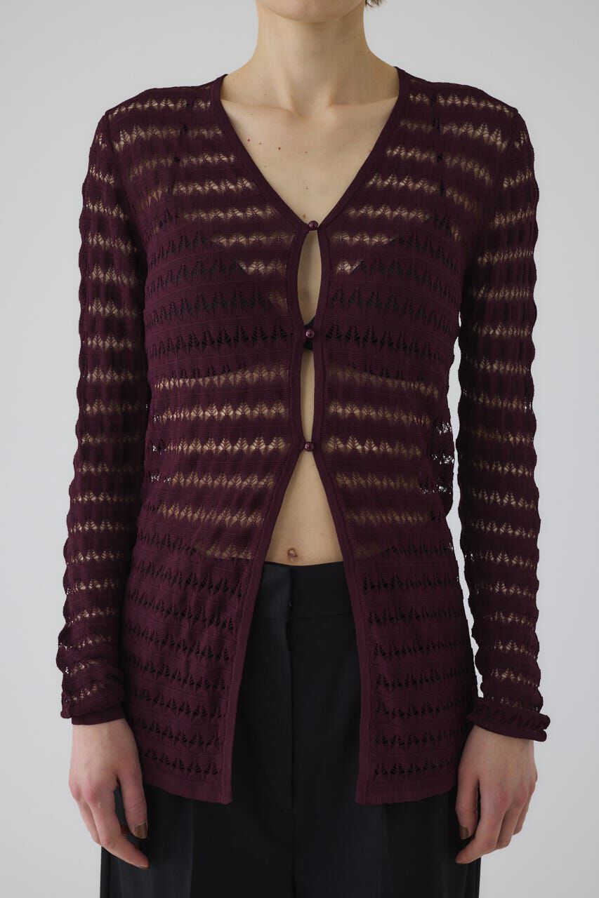 RIM.ARK 「Crochet open knit C/D」|カーディガン|