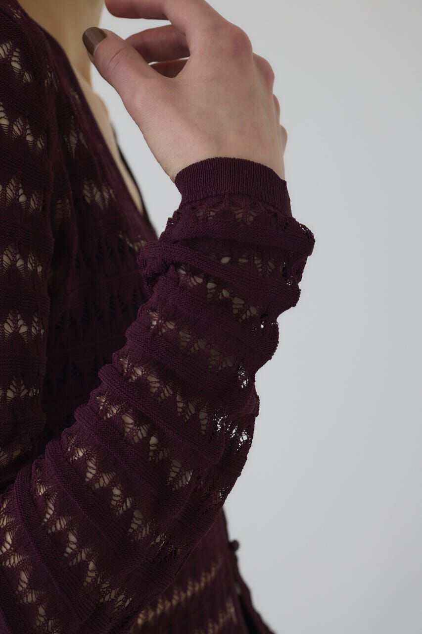 RIM.ARK 「Crochet open knit C/D」|カーディガン|