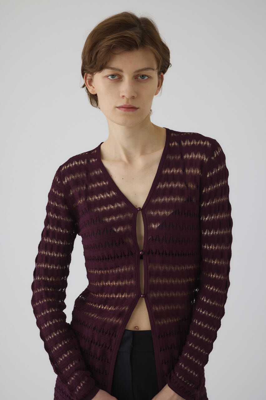 RIM.ARK 「Crochet open knit C/D」|カーディガン|