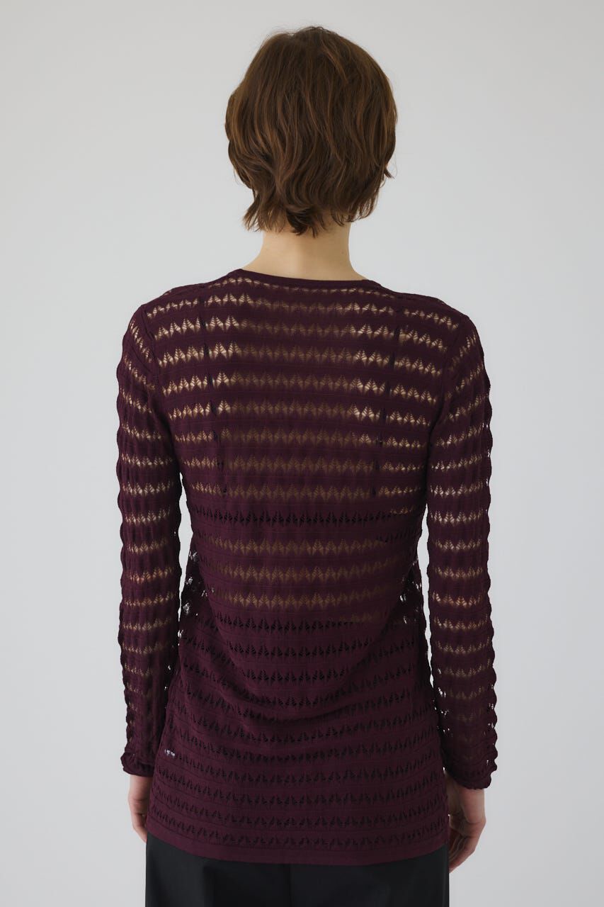 RIM.ARK 「Crochet open knit C/D」|カーディガン|