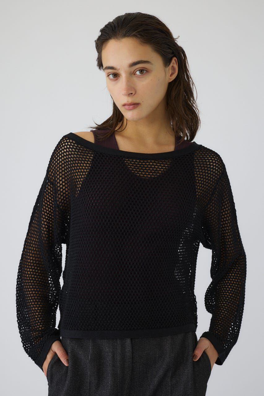 RIM.ARK 「See through long sleeve tops」|ニット・セーター|BLK