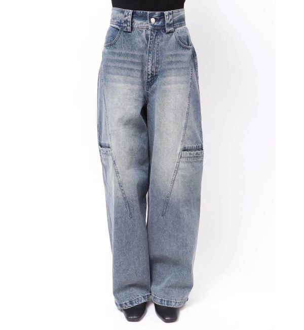 MURUA「パッチポケットバレルレッグデニム」|デニム|