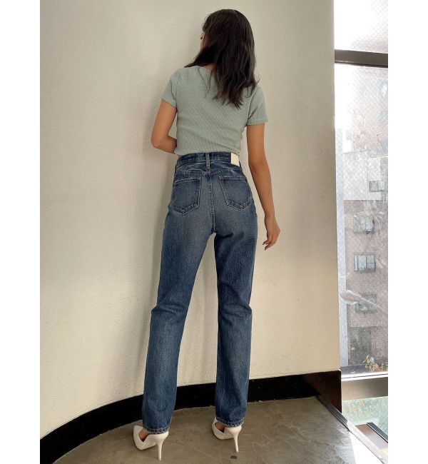 GYDA「ハイウエスト HIGH-END STRAIGHT SLIM デニムパンツ」|デニム|