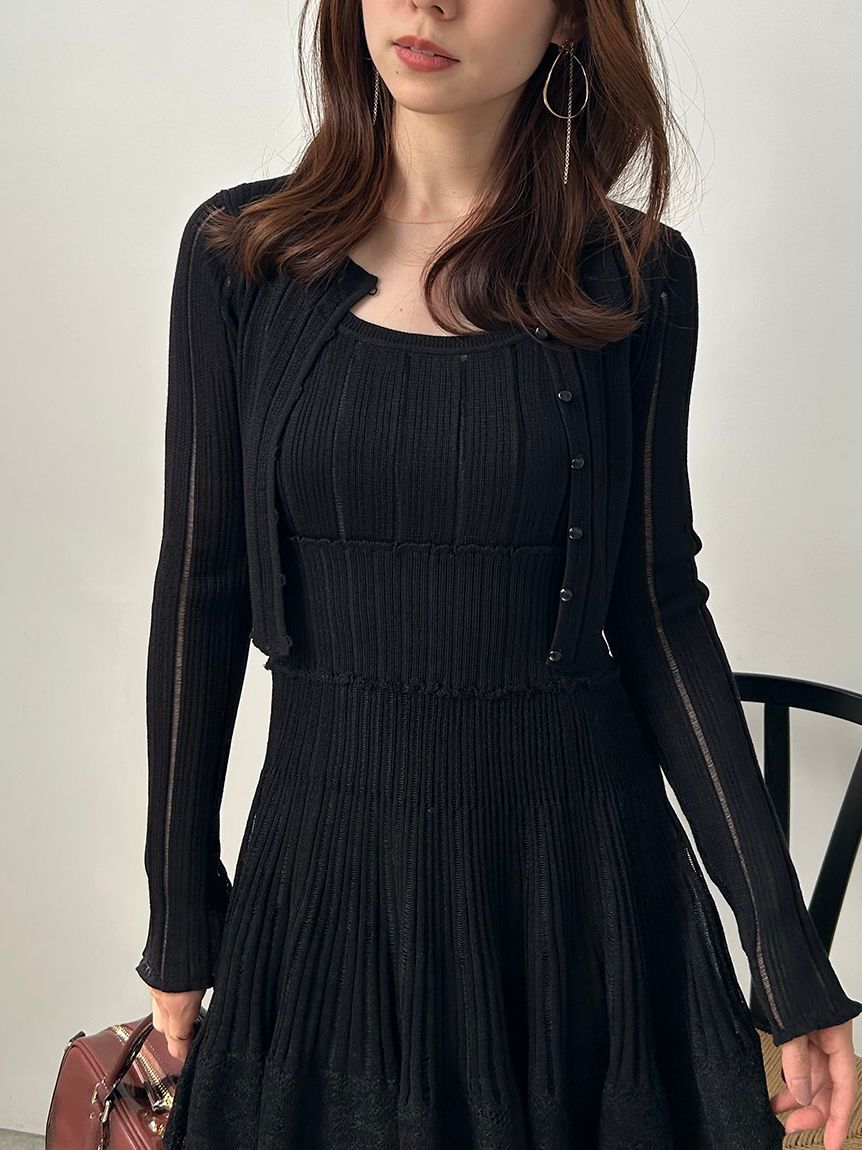 SNIDEL「レースクロシェカーデセットワンピース」|ワンピース|