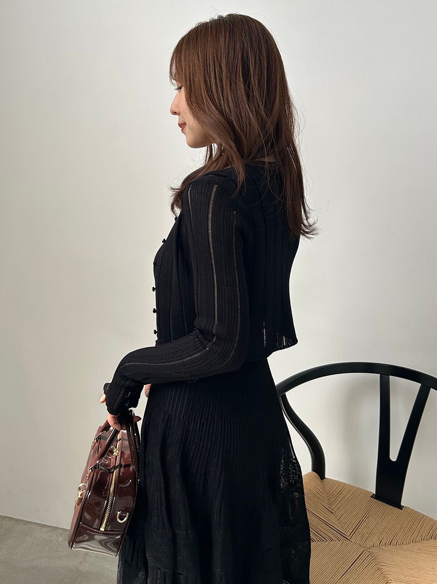 SNIDEL「レースクロシェカーデセットワンピース」|ワンピース|