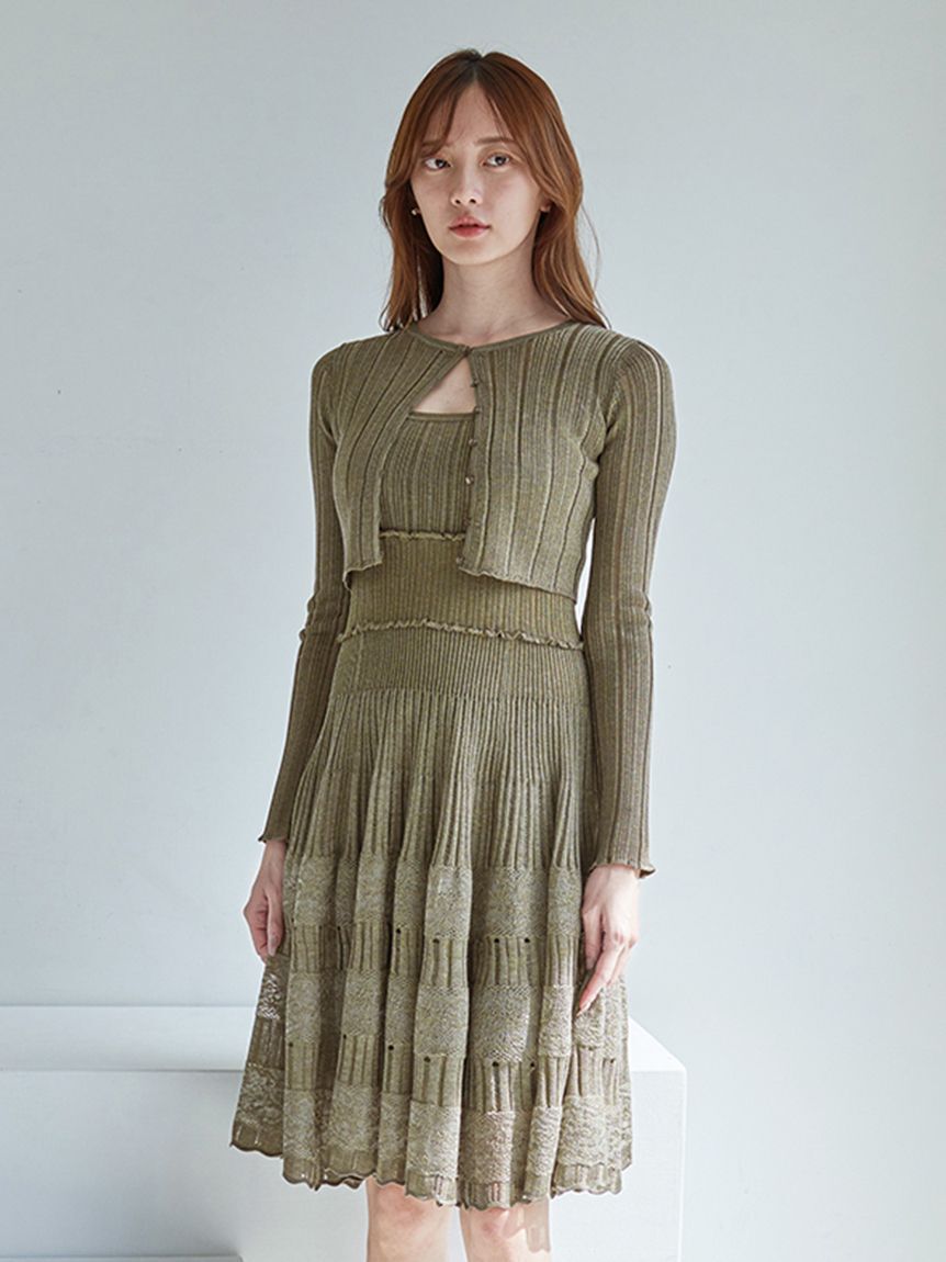 SNIDEL「レースクロシェカーデセットワンピース」|ワンピース|