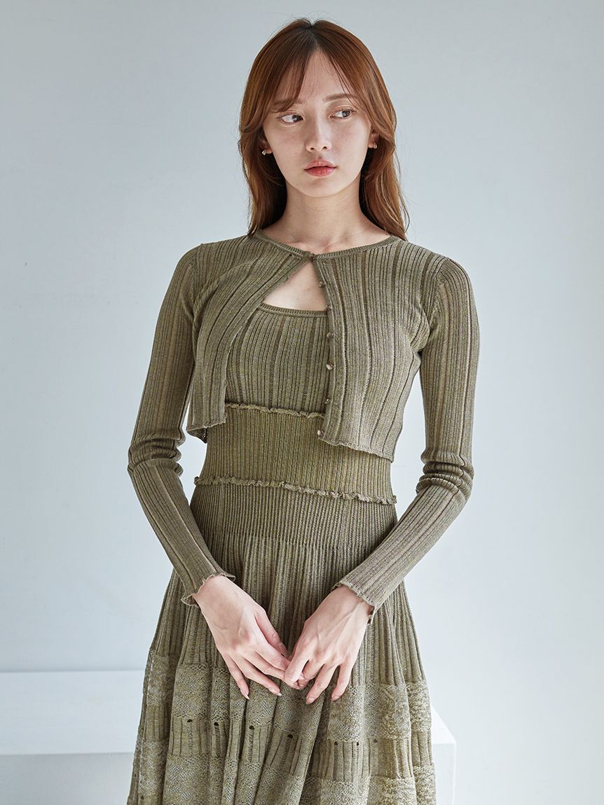 SNIDEL「レースクロシェカーデセットワンピース」|ワンピース|