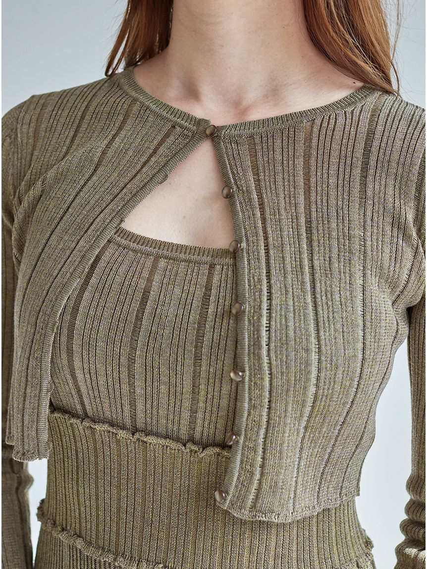 SNIDEL「レースクロシェカーデセットワンピース」|ワンピース|