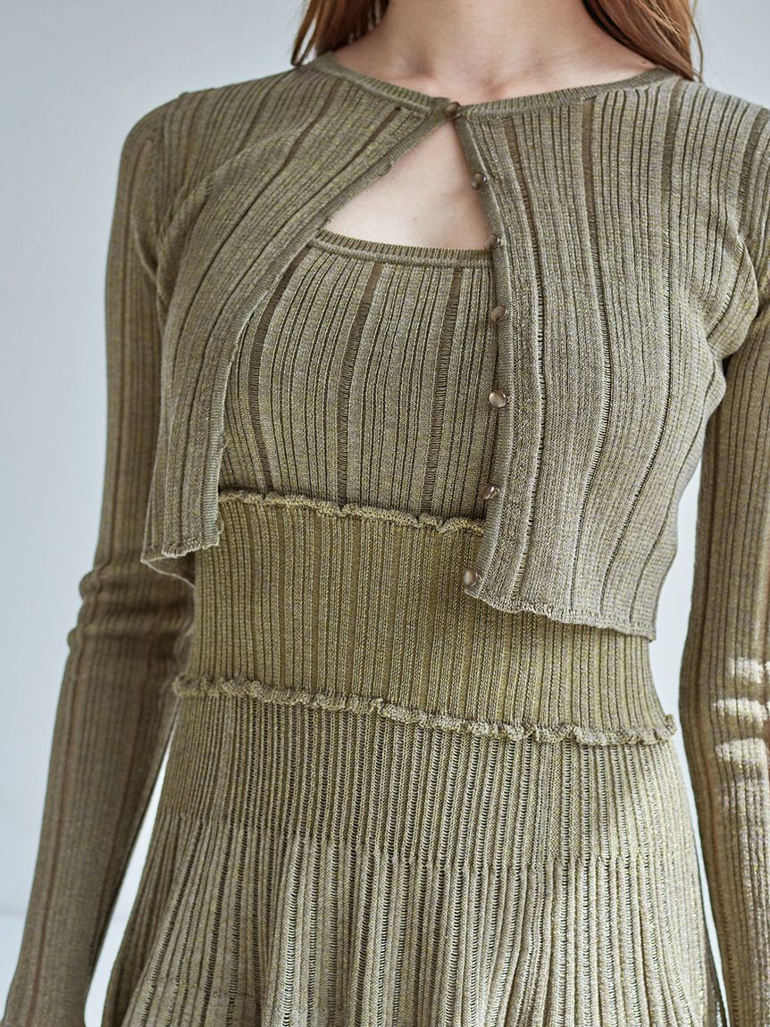 SNIDEL「レースクロシェカーデセットワンピース」|ワンピース|