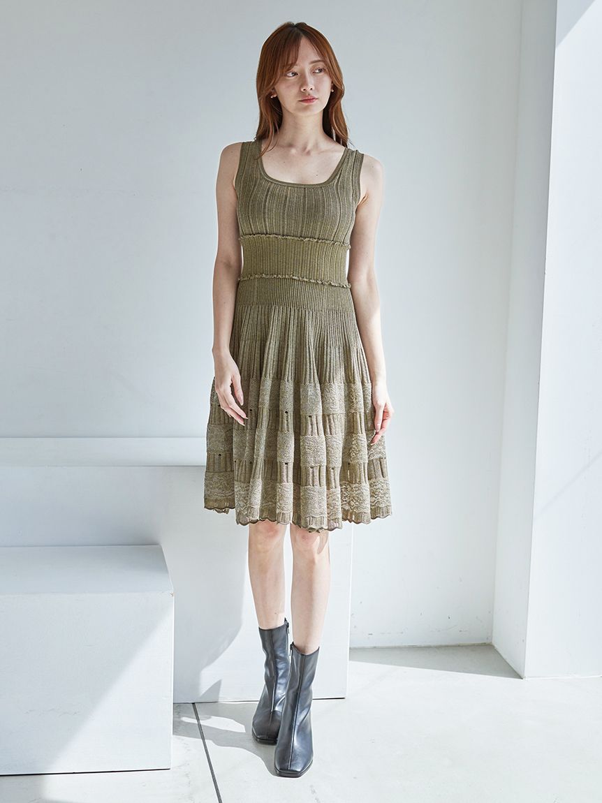 SNIDEL「レースクロシェカーデセットワンピース」|ワンピース|