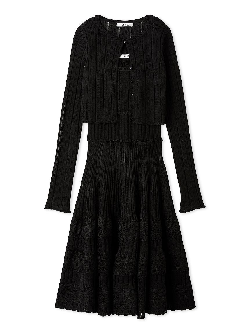 SNIDEL「レースクロシェカーデセットワンピース」|ワンピース|