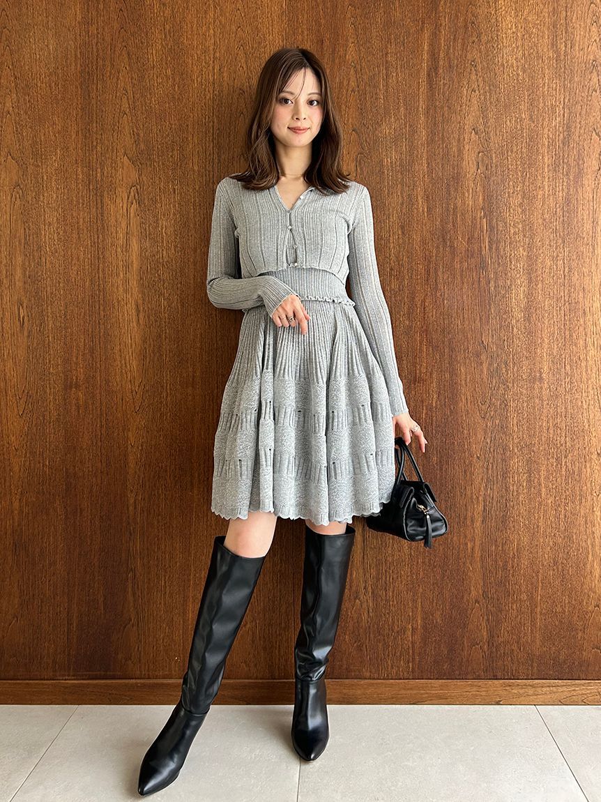 SNIDEL「レースクロシェカーデセットワンピース」|ワンピース|