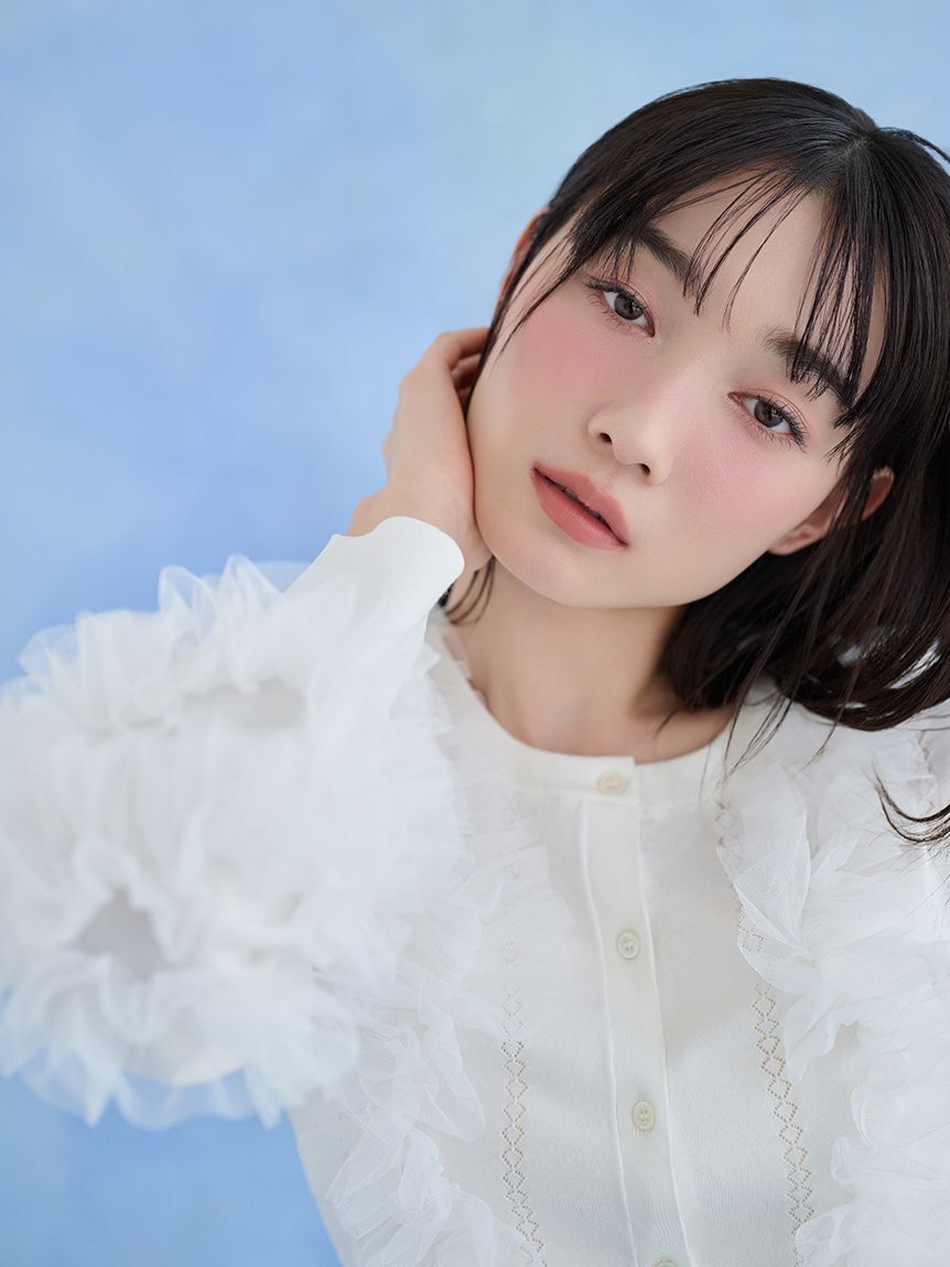 SNIDEL「UVカットチュールドッキングニットカーディガン」|カーディガン|