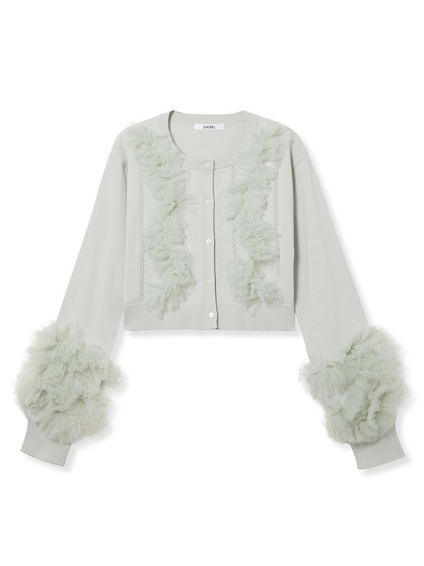 SNIDEL「UVカットチュールドッキングニットカーディガン」|カーディガン|MNT