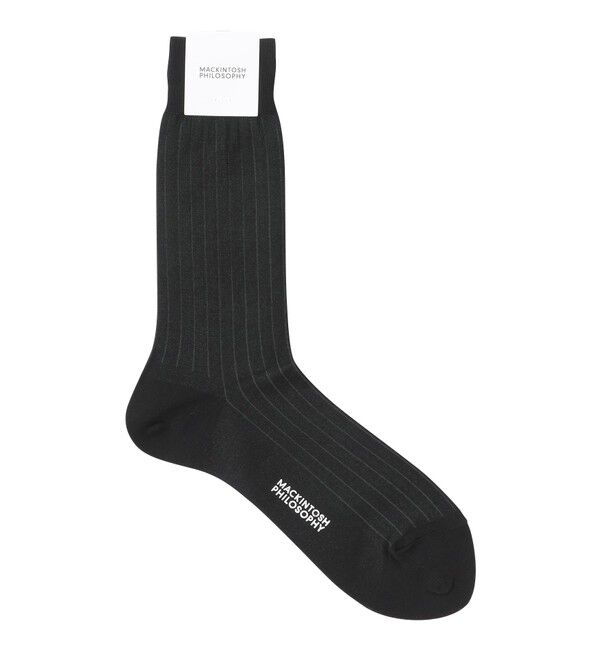 MACKINTOSH PHILOSOPHY「リブストライプ ビジネスソックス」|ソックス|ブラック