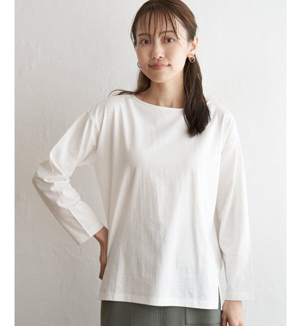 ikka「コットンUSA長袖Tシャツ」|Tシャツ・カットソー|