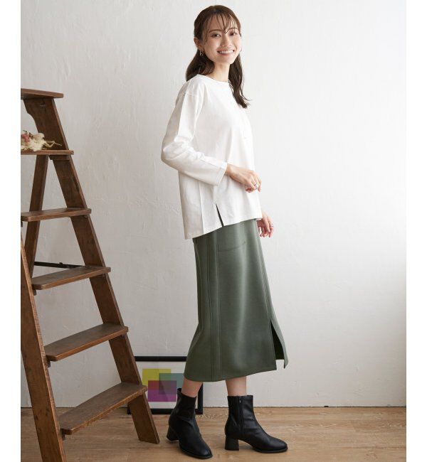 ikka「コットンUSA長袖Tシャツ」|Tシャツ・カットソー|