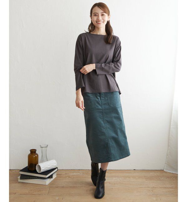 ikka「コットンUSA長袖Tシャツ」|Tシャツ・カットソー|