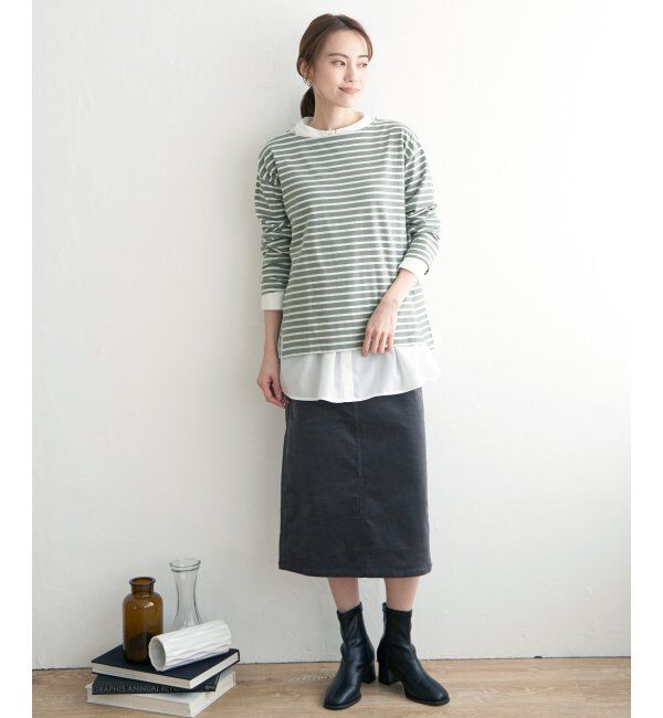 ikka「コットンUSA長袖Tシャツ」|Tシャツ・カットソー|