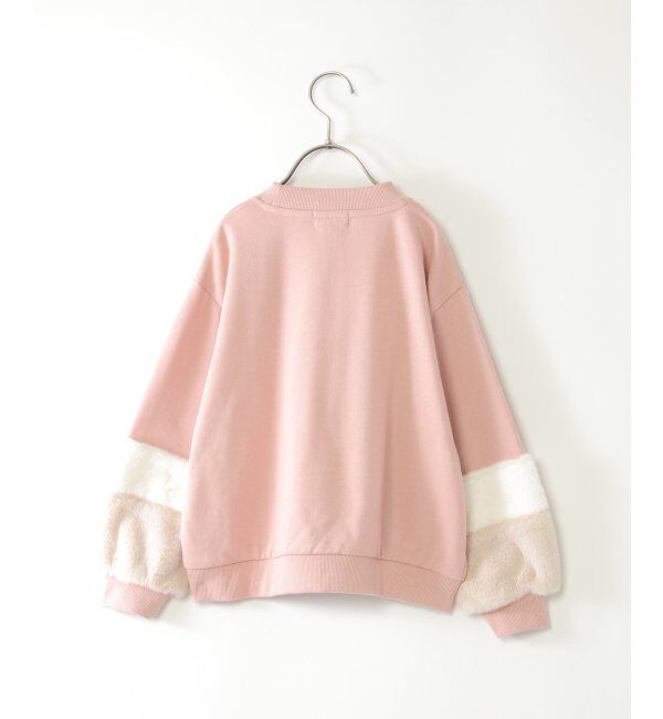 ikka kids「袖フェイクファー刺繍裏毛プルオーバー（120~160cm）」|Tシャツ・カットソー|