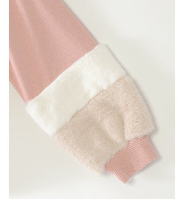 ikka kids「袖フェイクファー刺繍裏毛プルオーバー（120~160cm）」|Tシャツ・カットソー|