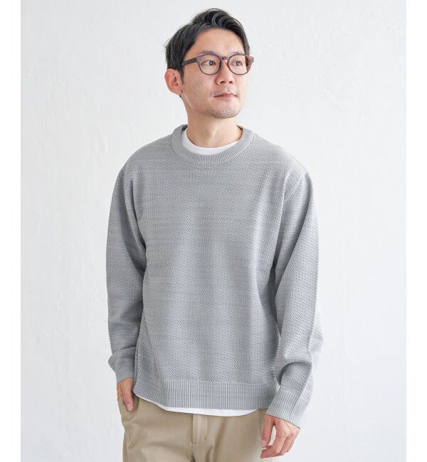 ikka「【洗濯機で洗える】GOKU楽ニットクルーインナーセット」|プルオーバー|