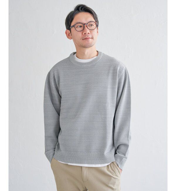 ikka「【洗濯機で洗える】GOKU楽ニットクルーインナーセット」|プルオーバー|