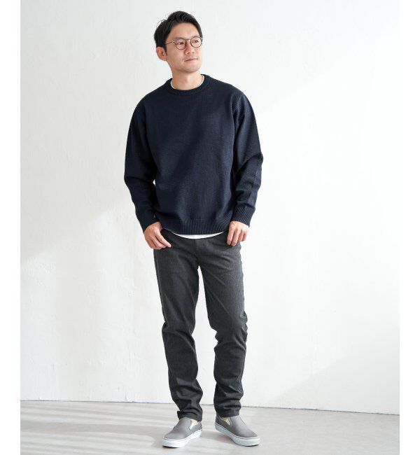 ikka「【洗濯機で洗える】GOKU楽ニットクルーインナーセット」|プルオーバー|