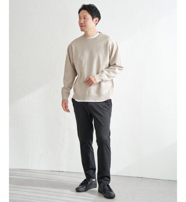 ikka「【洗濯機で洗える】GOKU楽ニットクルーインナーセット」|プルオーバー|