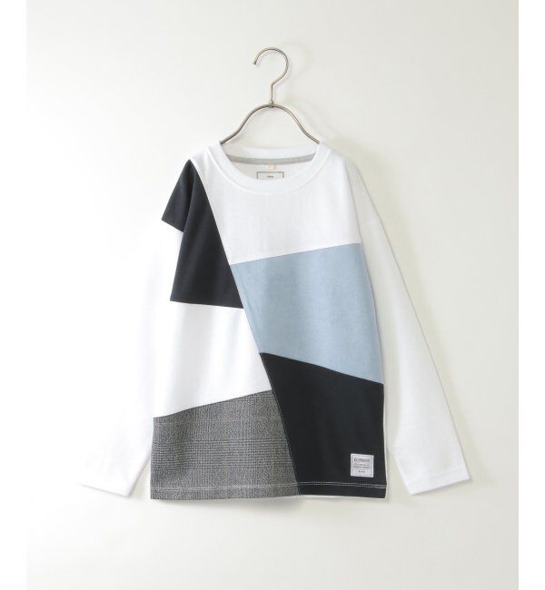 ikka kids「【親子おそろい】フェイクスエードブロックスロンT（120~160cm）」|Tシャツ・カットソー|