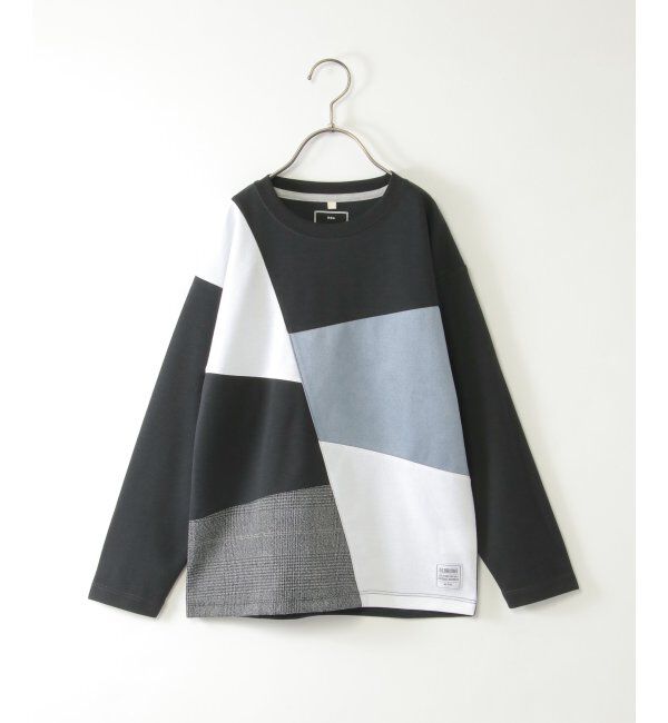 ikka kids「【親子おそろい】フェイクスエードブロックスロンT（120~160cm）」|Tシャツ・カットソー|