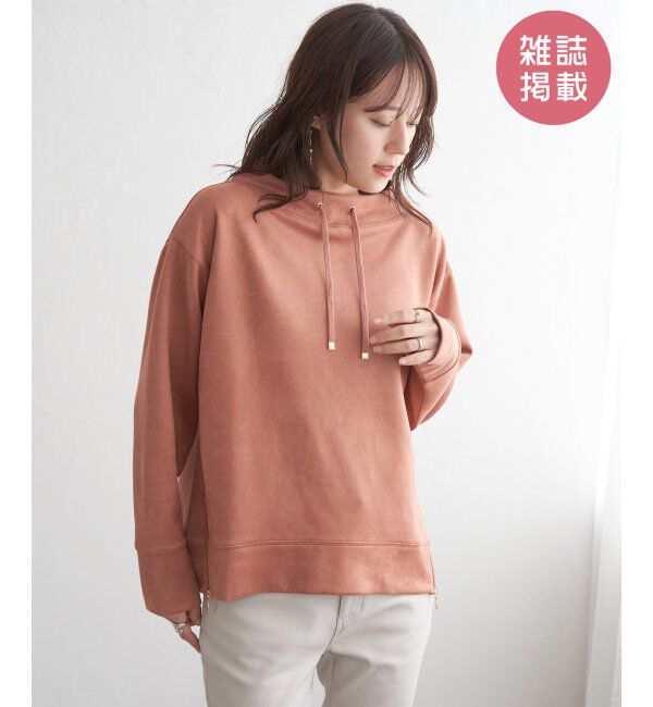 ikka「フェイクスエードスピンドルＰＯ」|パーカー|コーラルピンク