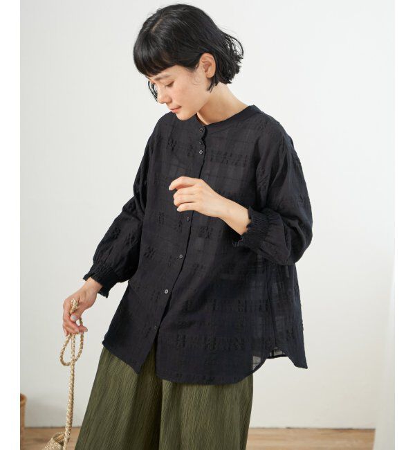 Lbc with Life「3WAYシャドーチェックブラウス」|シャツ・ブラウス|ブラック