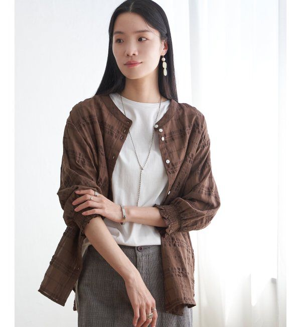 Lbc with Life「3WAYシャドーチェックブラウス」|シャツ・ブラウス|