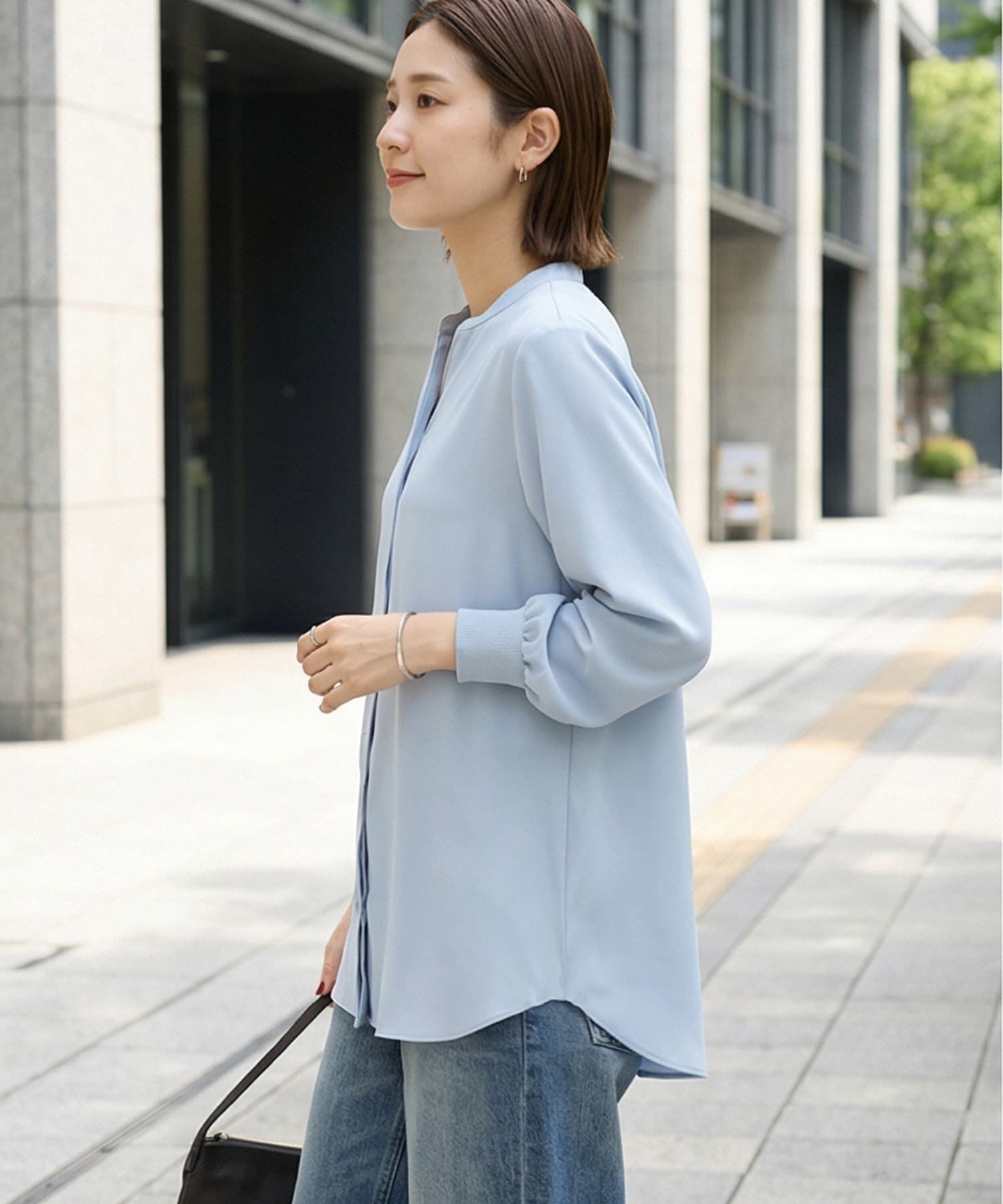 STYLE DELI「レイヤード用バンドキーネックシャツ」|シャツ・ブラウス|