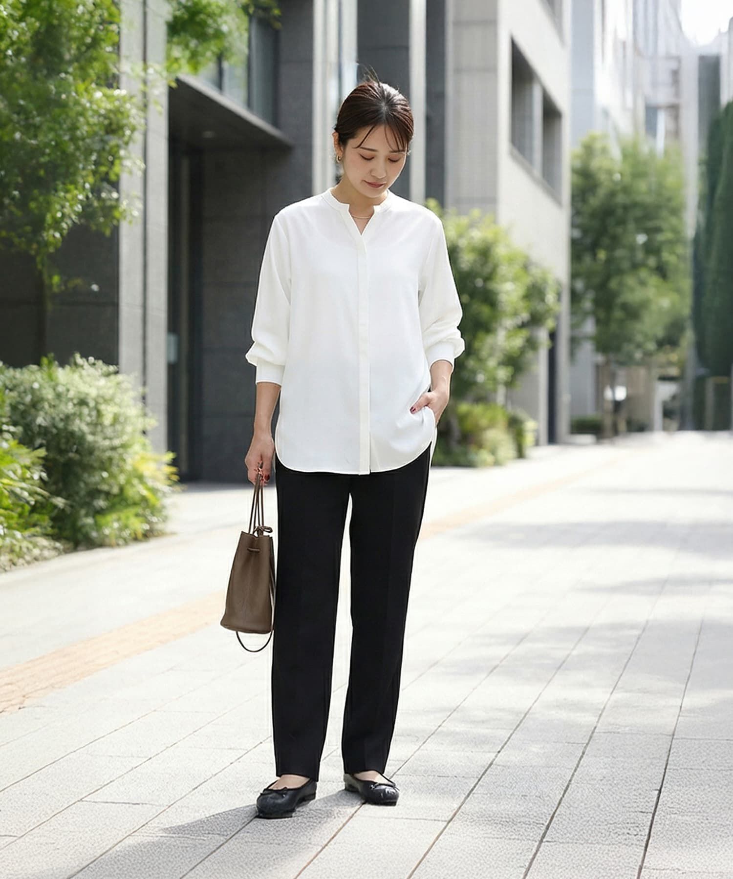 STYLE DELI「レイヤード用バンドキーネックシャツ」|シャツ・ブラウス|