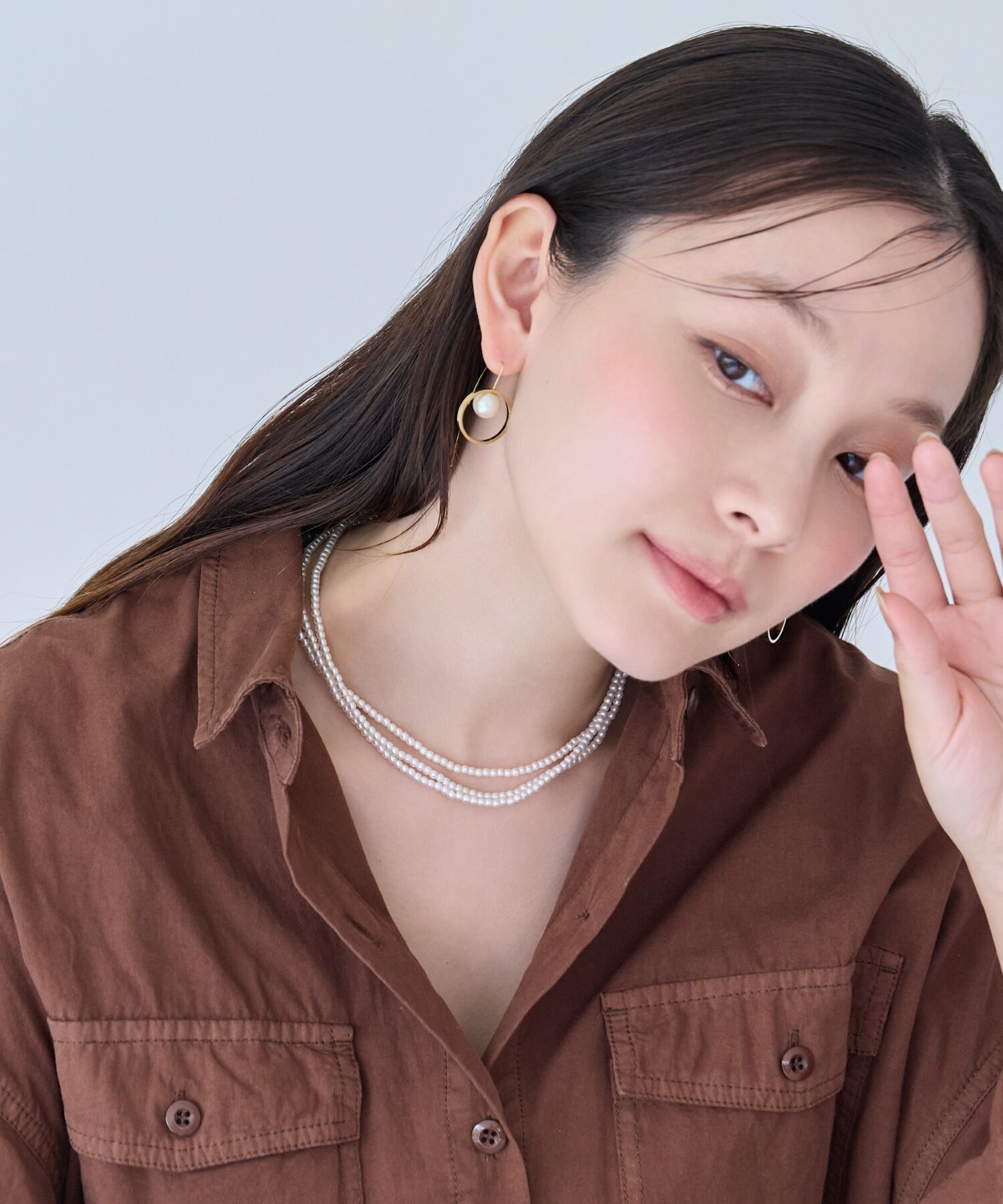 Phoebe「3連ビーズパールネックレス　結婚式/セレモニー/入学式/卒業式/式典」|ネックレス|