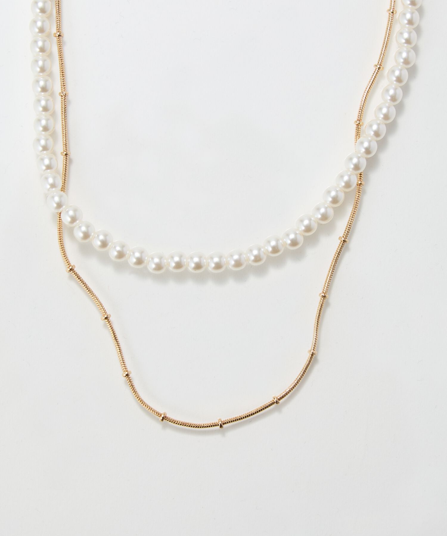 Phoebe「2wayダブルラインパールチェーンネックレス」|ネックレス|