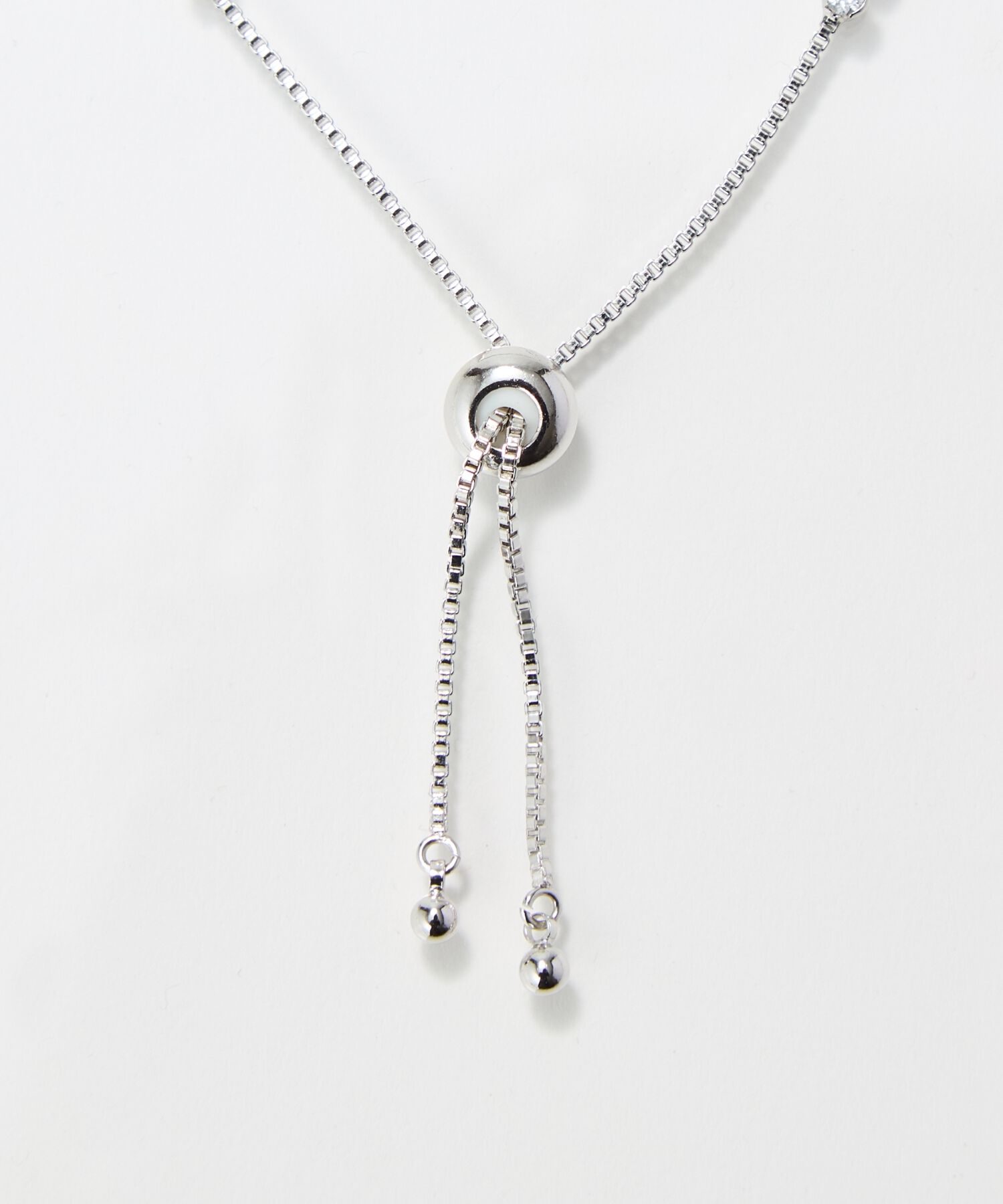 Phoebe「ラインストーンスライドテニスブレスレット　シルバー」|ブレスレット・バングル|