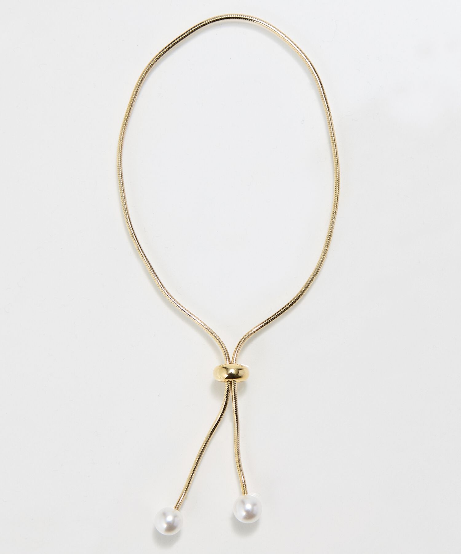 Phoebe「スリムチェーンパールスライドブレスレット　ゴールド」|ブレスレット・バングル|