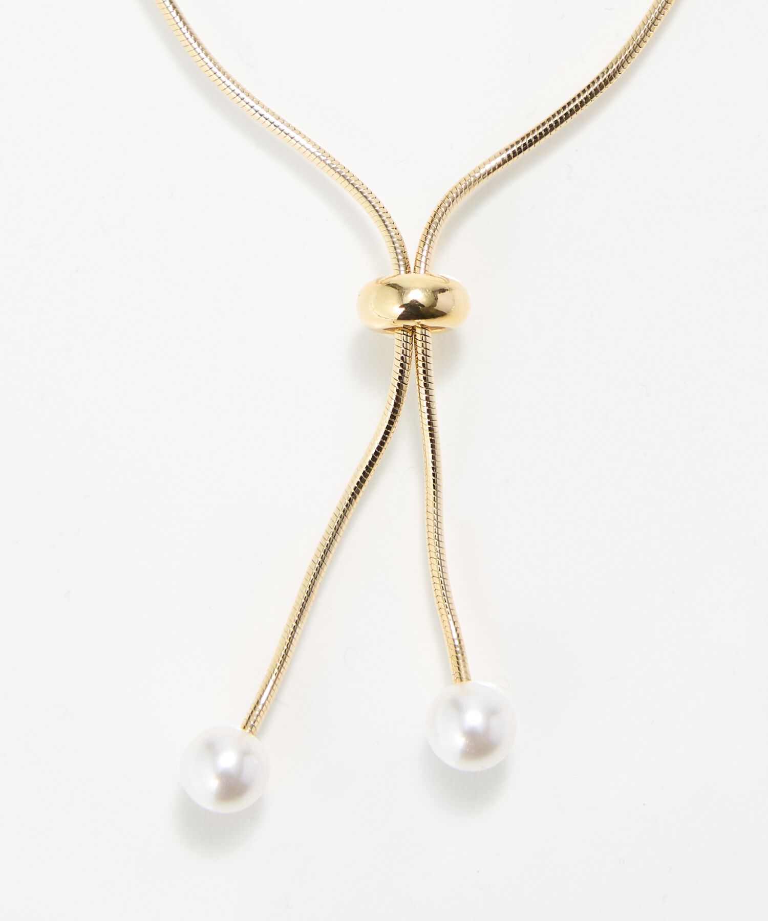 Phoebe「スリムチェーンパールスライドブレスレット　ゴールド」|ブレスレット・バングル|