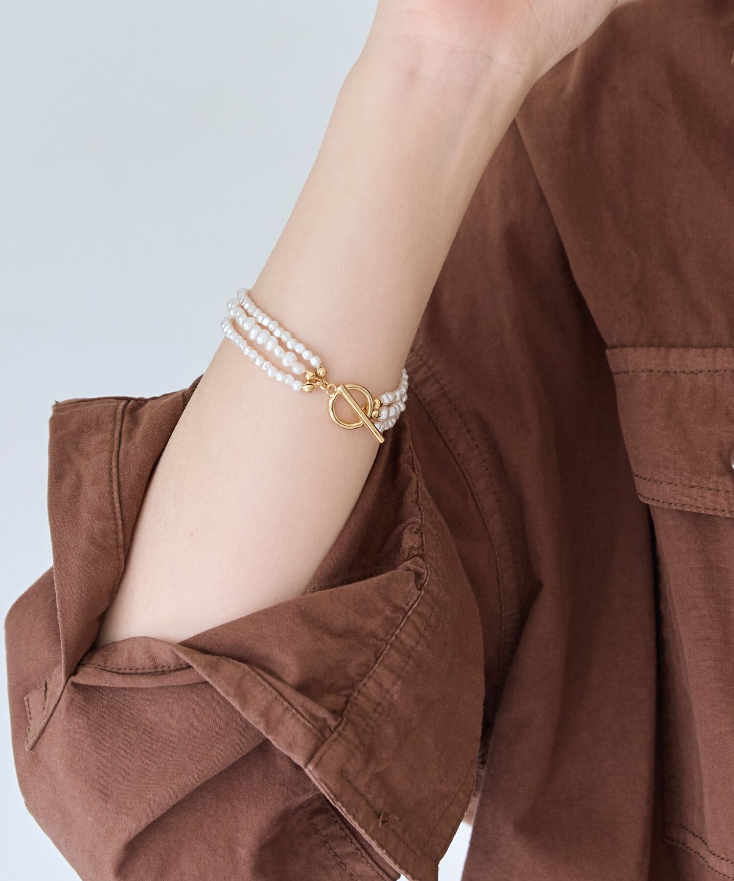 Phoebe「レイヤードバロックパールマンテルブレスレット　ゴールド」|ブレスレット・バングル|