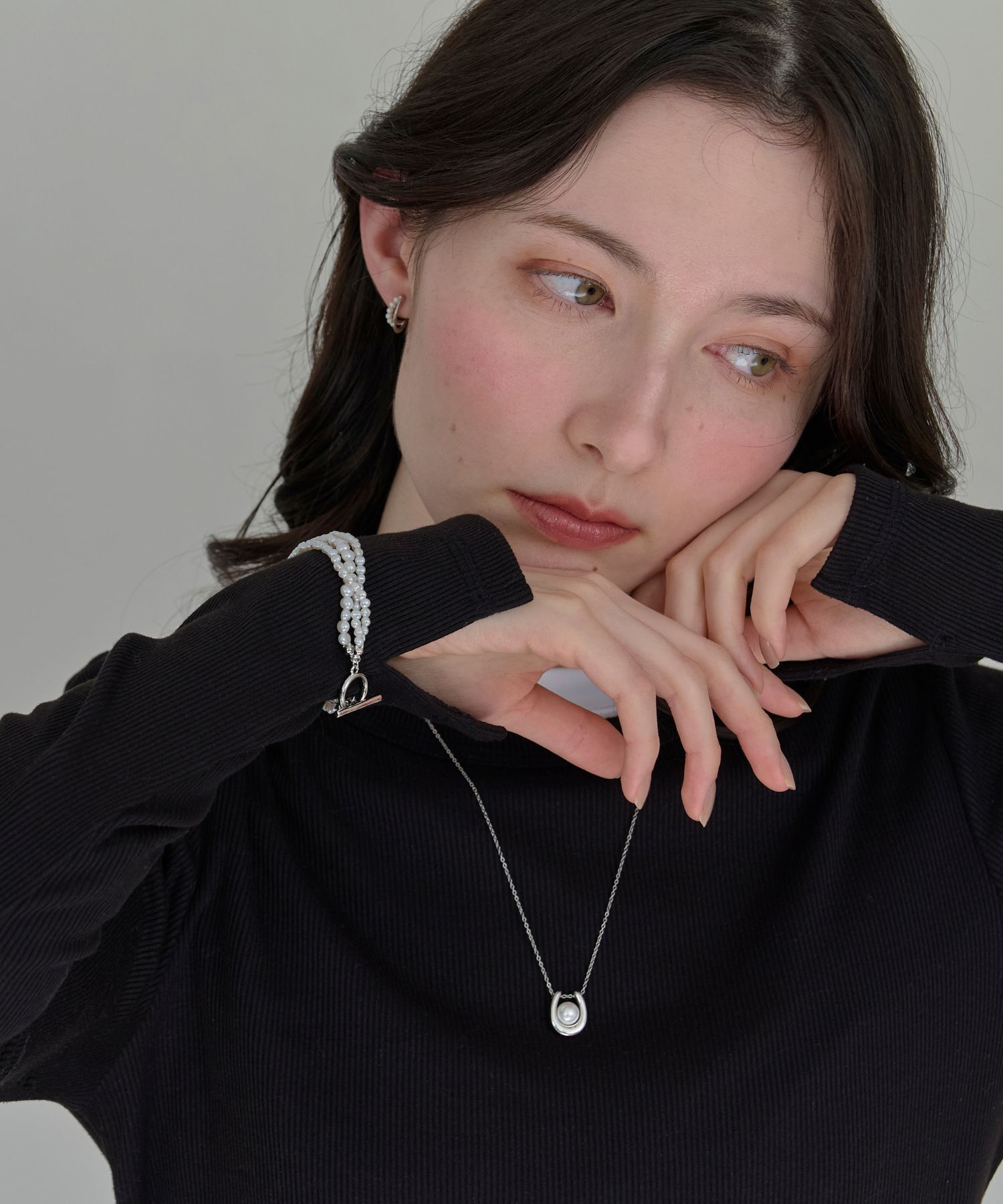 Phoebe「レイヤードバロックパールマンテルブレスレット　シルバー」|ブレスレット・バングル|