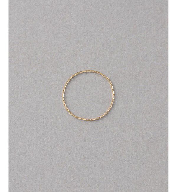 ete「[レイヤード] K18YG ミラーカットチェーンリング」|リング|