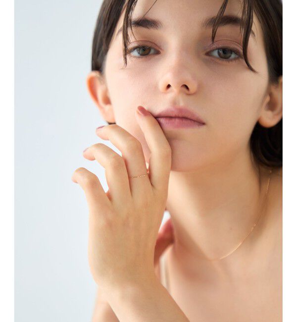 ete「[レイヤード] K18YG ミラーカットチェーンリング」|リング|