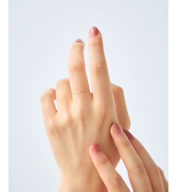 ete「[レイヤード] K18YG ミラーカットチェーンリング」|リング|