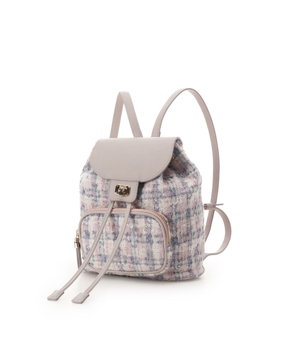Samantha Thavasa「オリジナル金具ツイード リュック」|リュック|ピンク