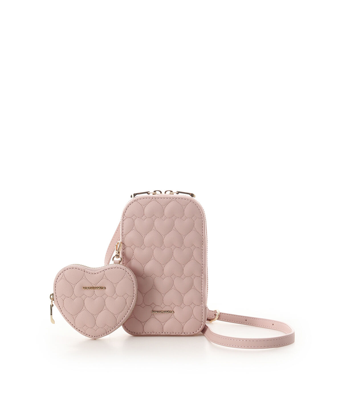 Samantha Vega「エターナルハートキルトスマホショルダー」|ショルダー・メッセンジャー|ピンク