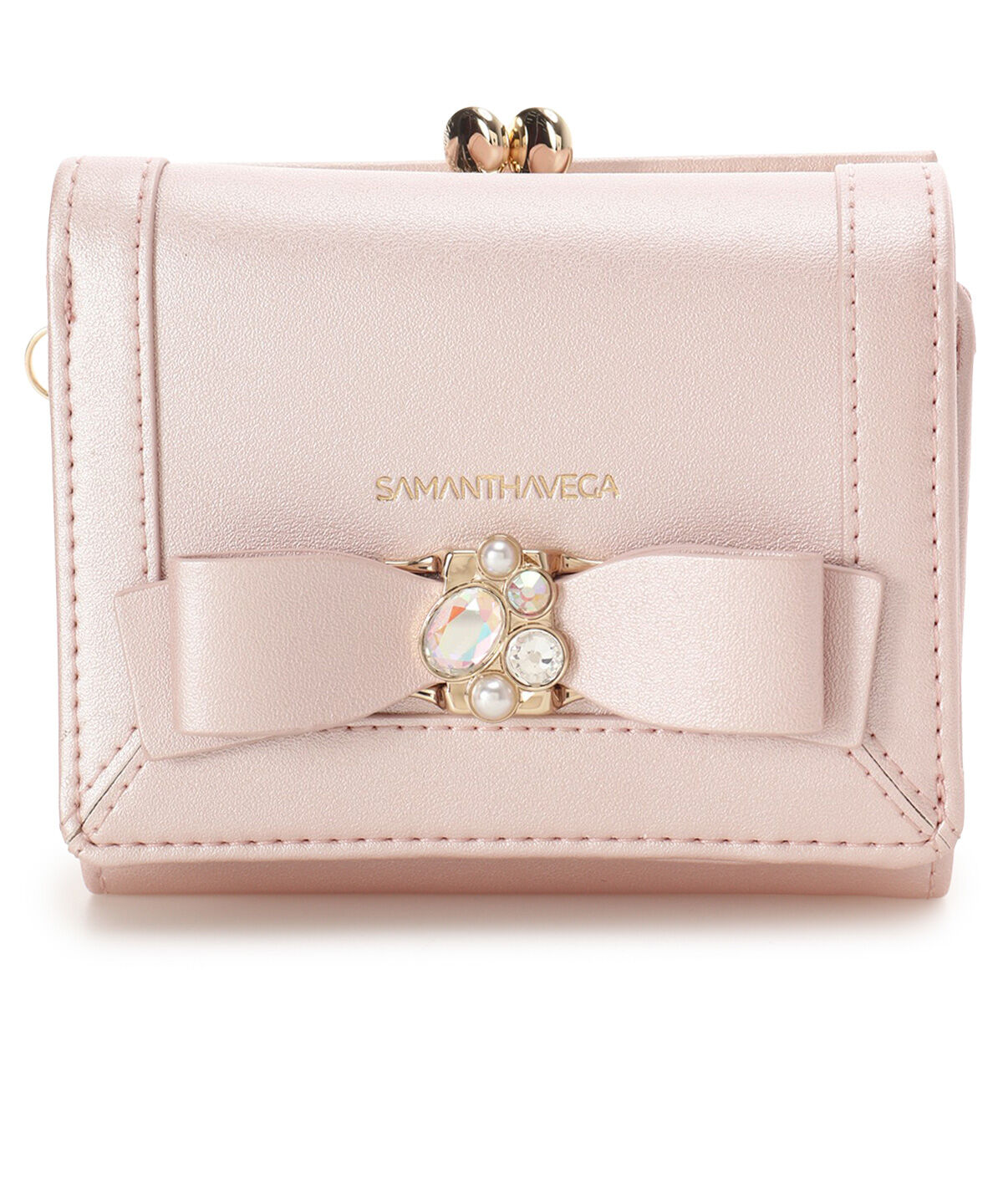 Samantha Vega「パールカラージュエルリボン折財布」|財布|