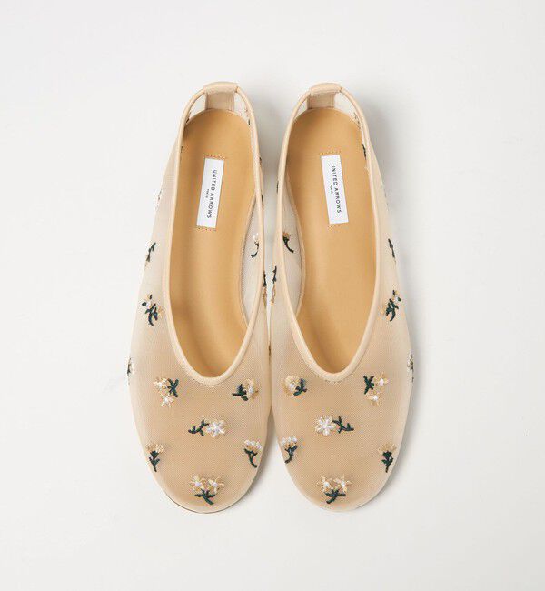 UNITED ARROWS「メッシュ フラワー フラットシューズ」|バレエシューズ|